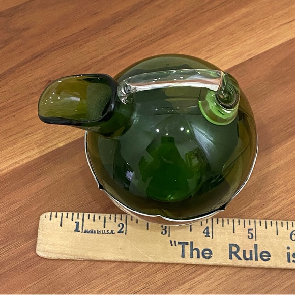 MCM Mid Century Modern FARBER BROS. Krome Kraft Green 4.5" Small Pitcher Jug - Picture 5 of 12